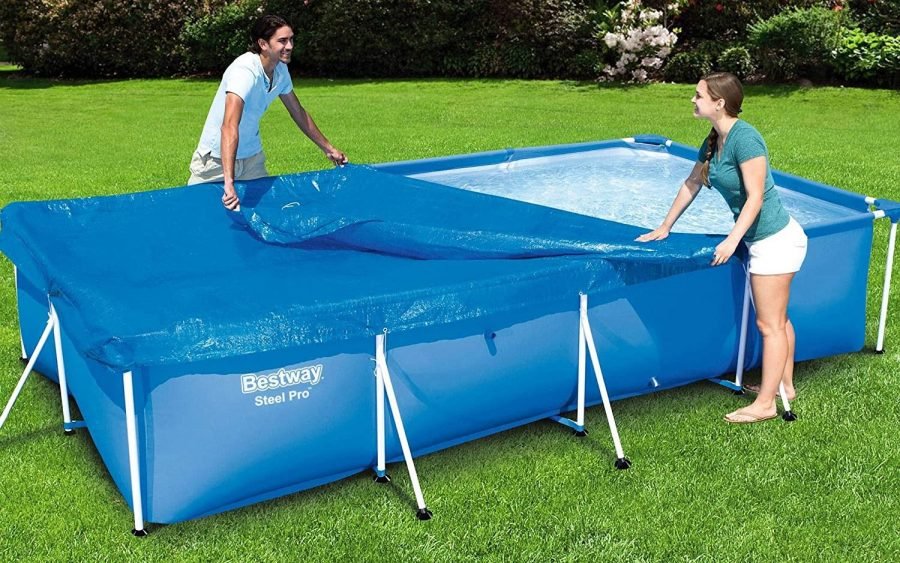 Esto es un ejemplo de cubierta para piscinas desmontables.